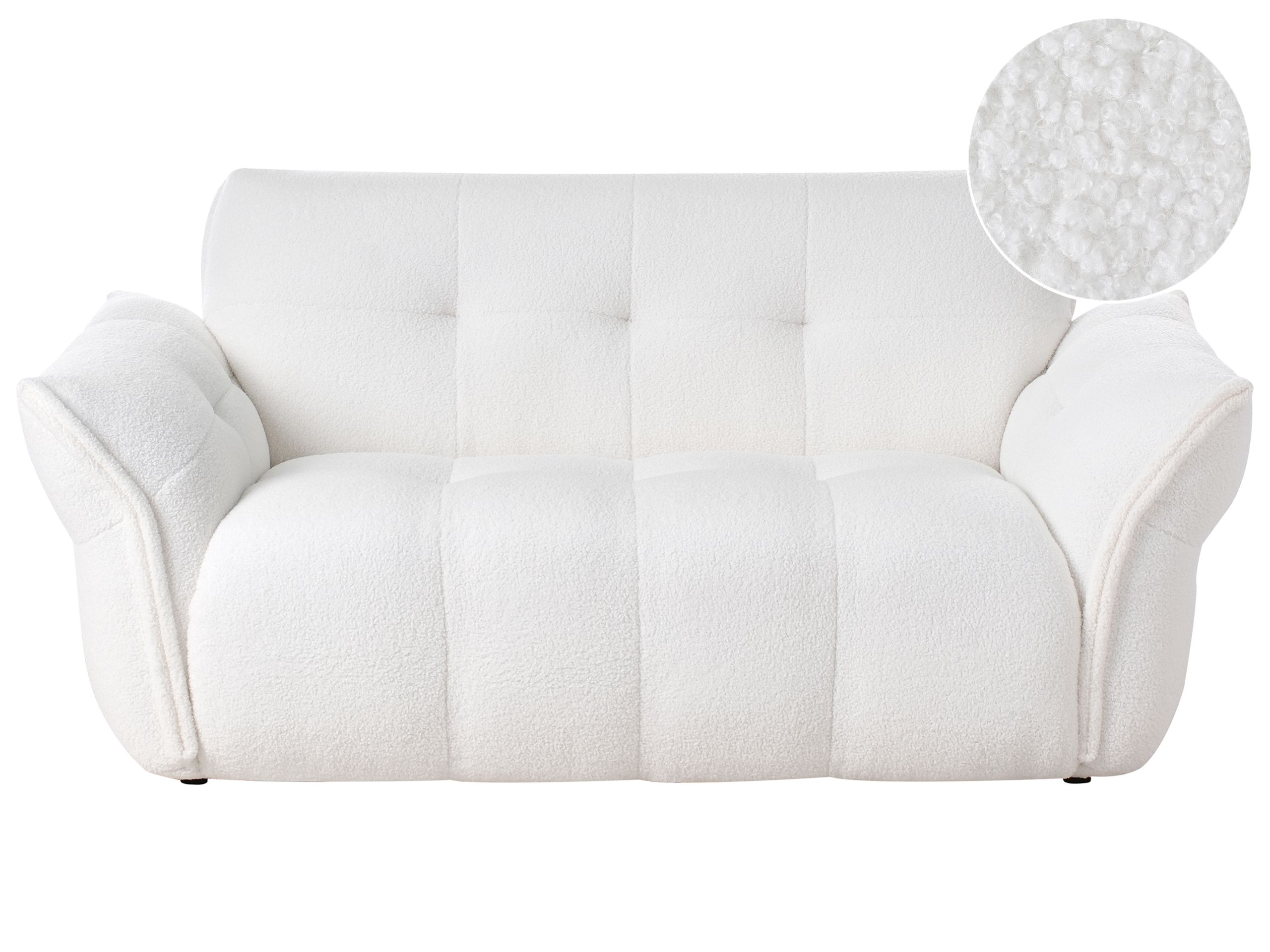 Sofa dla 2 osób HALBA Boucle Biały