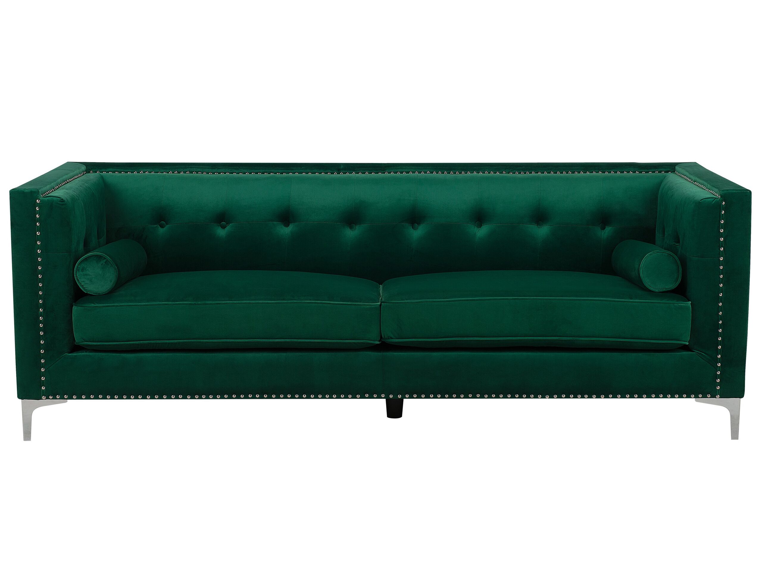 Sofa dla 3 osób AVALDSENES Welur Szmaragdowy