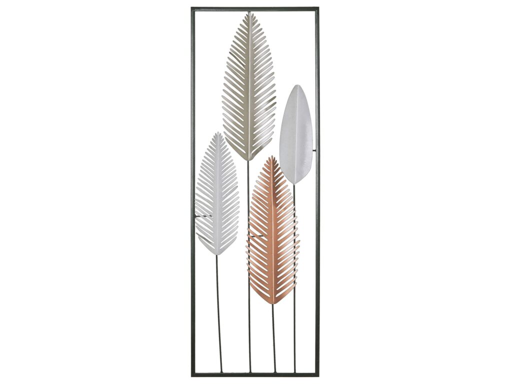 Dekoracja ścienna Liść NIOBIUM 90 cm Metal Srebrny