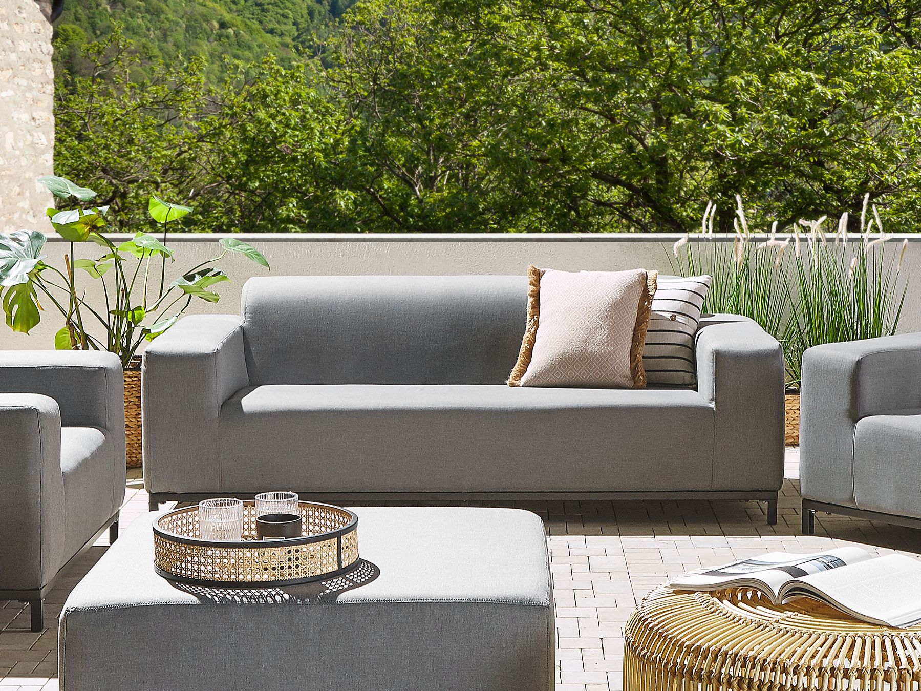 Sofa ogrodowa dla 3 osób ROVIGO Szary - obrazek 2