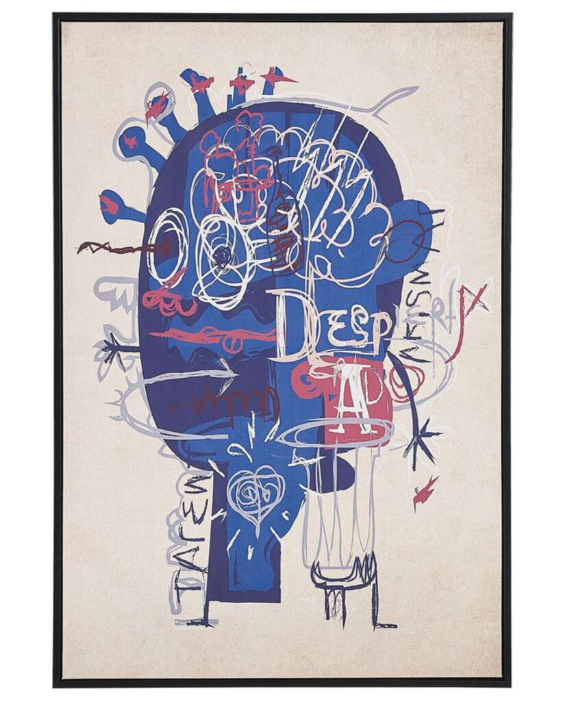 Obraz na płótnie TREPPIO Motyw abstrakcyjny 63 x 99 cm Niebieski