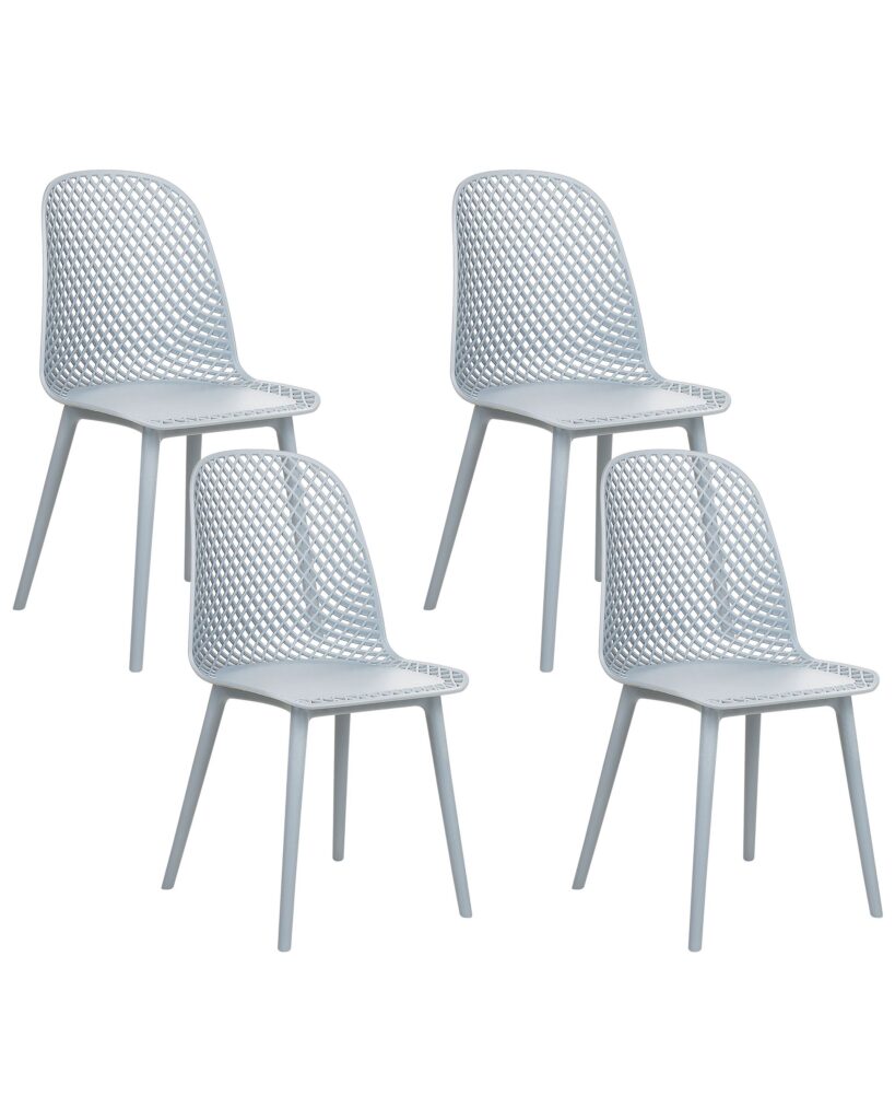 Zestaw 4 krzeseł do jadalni EMORY Błękitny
