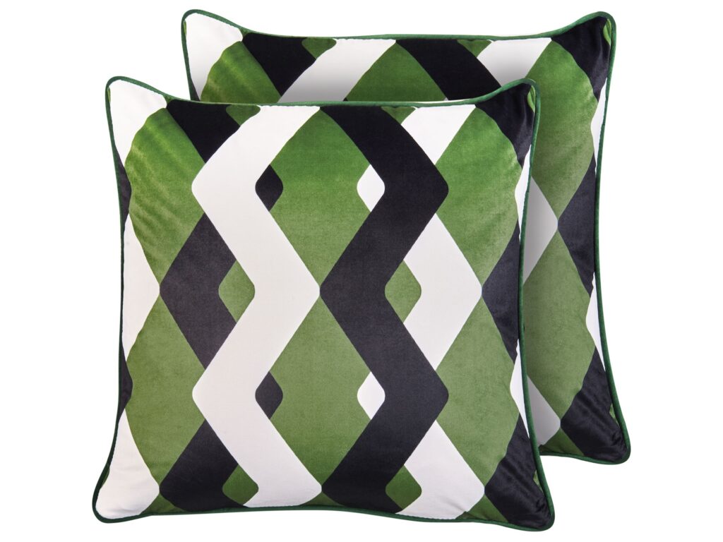 Zestaw 2 poduszek ogrodowych SWAY Wzór geometryczny 45 x 45 cm Kolorowy