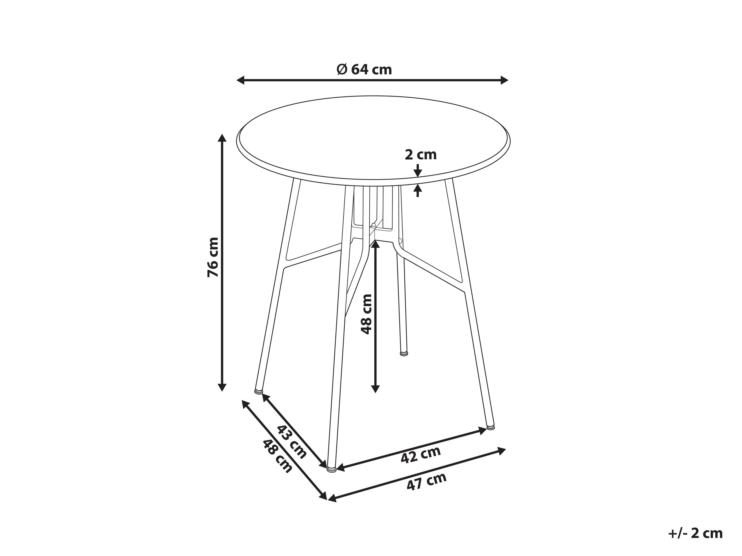 Stolik bistro TALTAL 64 cm 64 cm Metal Czarny - obrazek 3