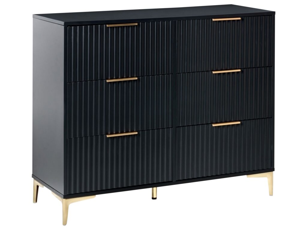 Komoda 6 szuflad WALCOTT Czarny