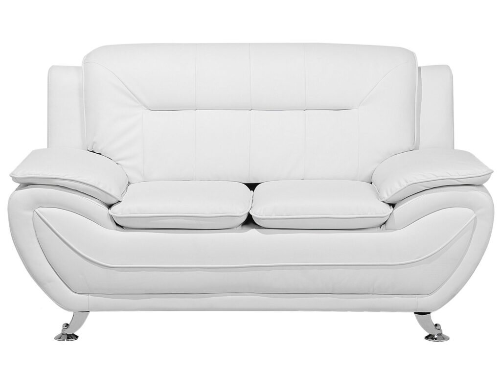 Sofa dla 2 osób LEIRA Ekoskóra Biały