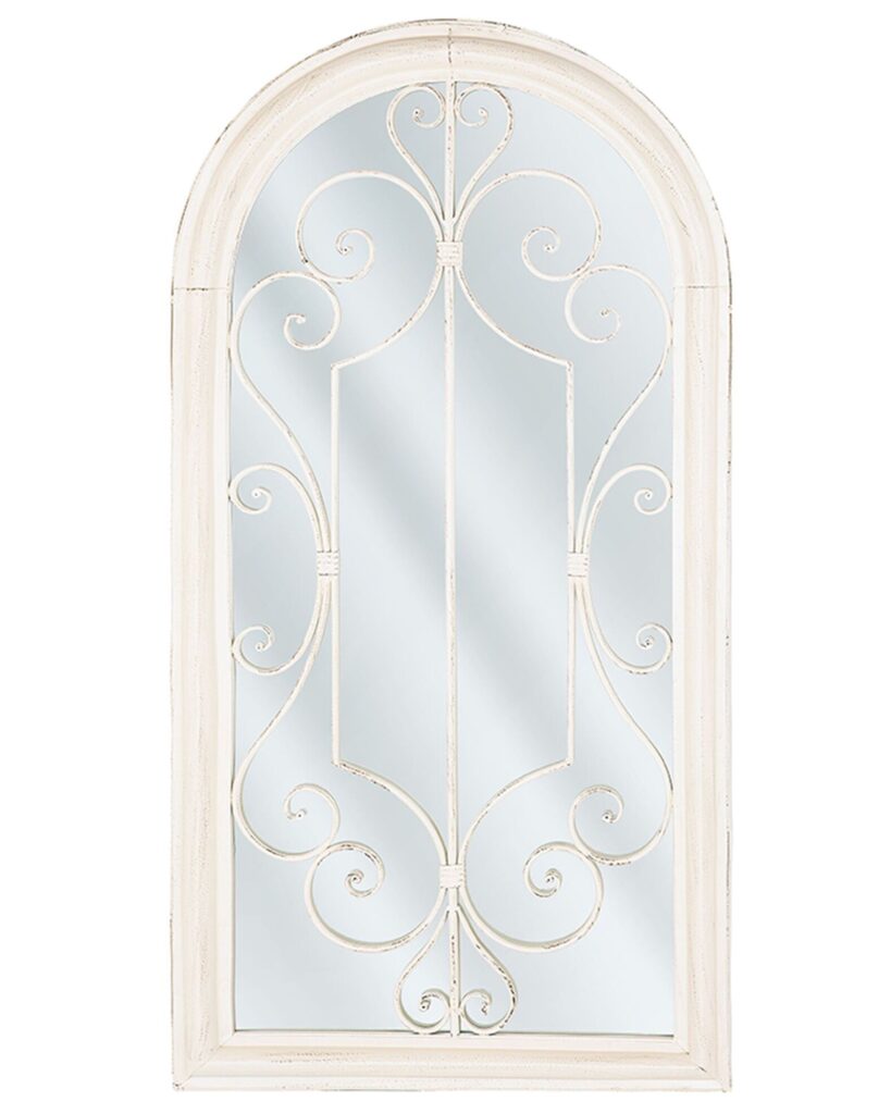 Lustro ścienne CAMPEL 49 cm 97 cm Metal Złamana biel