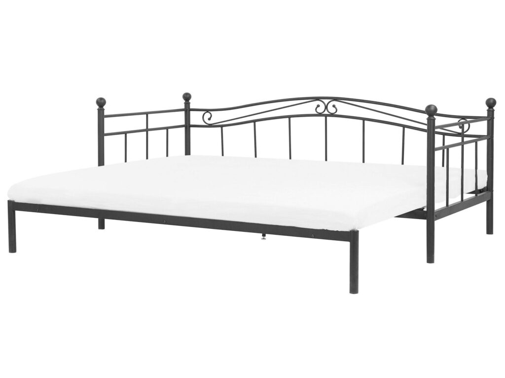 Łóżko wysuwane Metal TULLE 80 x 200 cm Czarny - obrazek 6