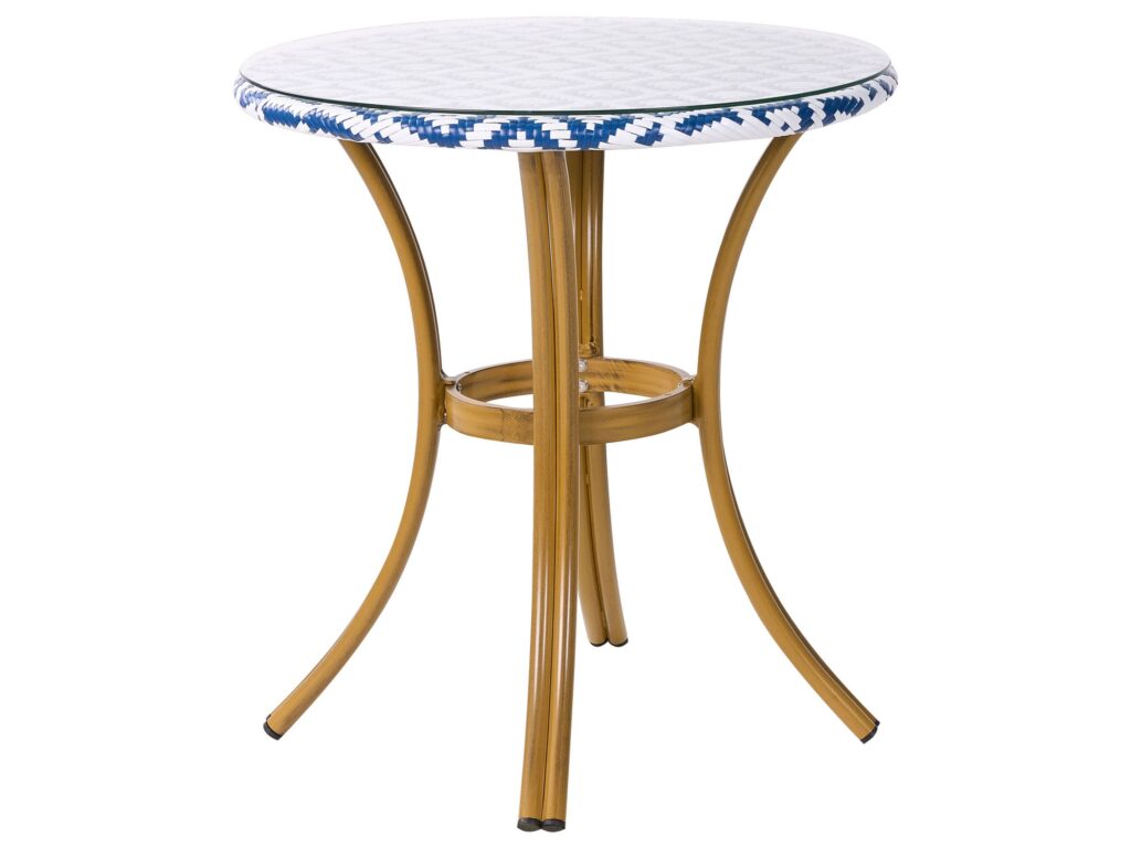 Stolik bistro RIFREDDO 70 cm 70 cm Szkło Niebieski