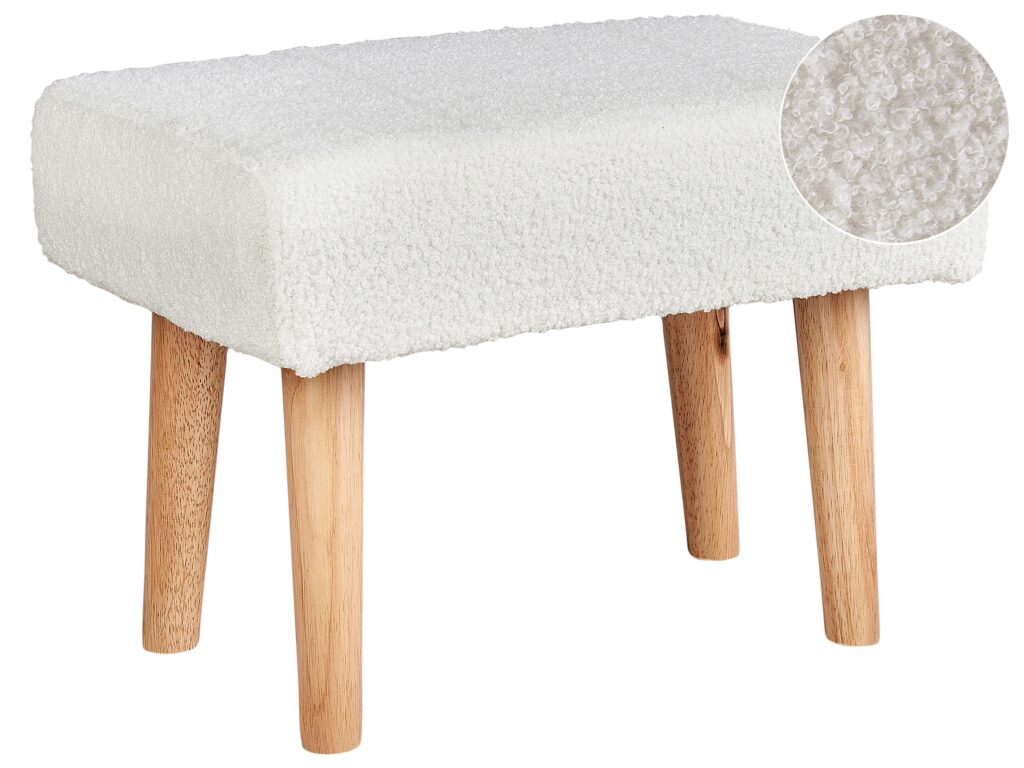 Stołek TAKOMA Boucle Biały