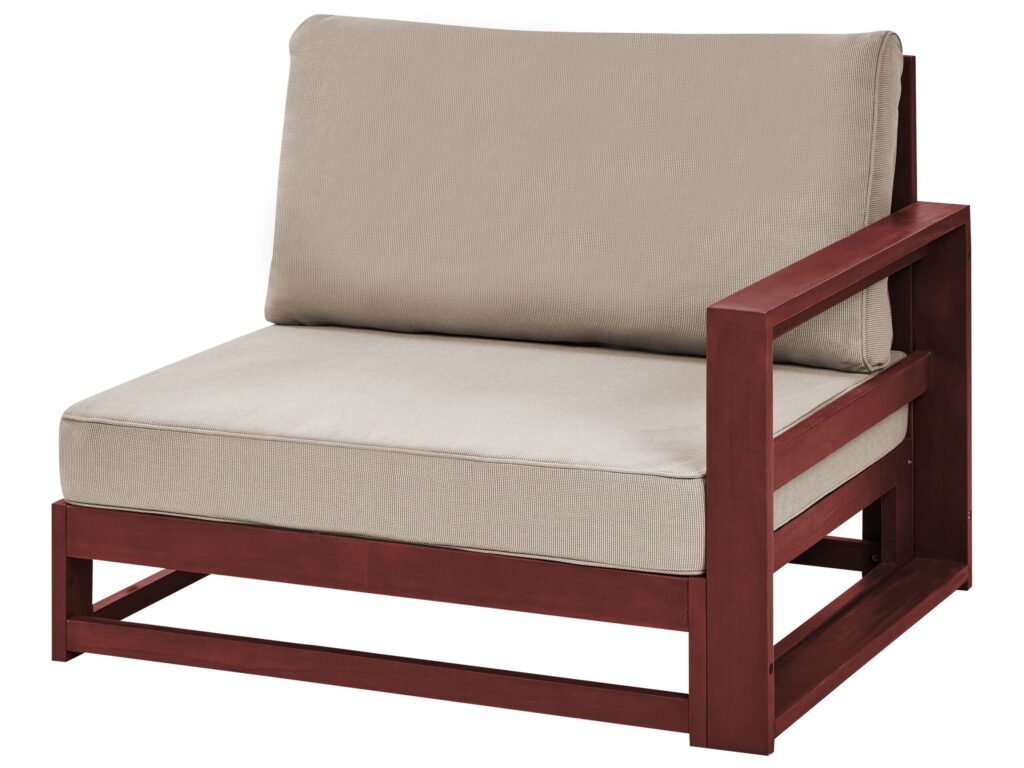 Sofa ogrodowa dla 2 osób TIMOR Modułowy Certyfikowane drewno akacjowe Bordowy - obrazek 5