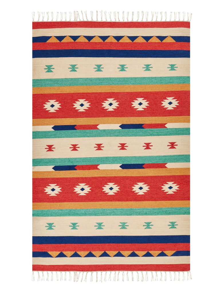 Dywan MARGARA Kolorowy 140 x 200 cm Bawełna Kilim