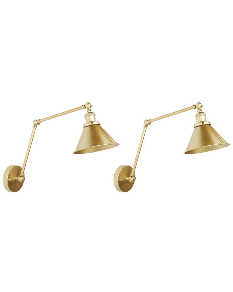 Zestaw 2 lamp ściennych NARVA Regulowana Metal Złoty