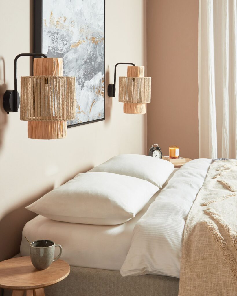 Zestaw 2 lamp ściennych JAMMA Papierowa plecionka Naturalny - obrazek 4
