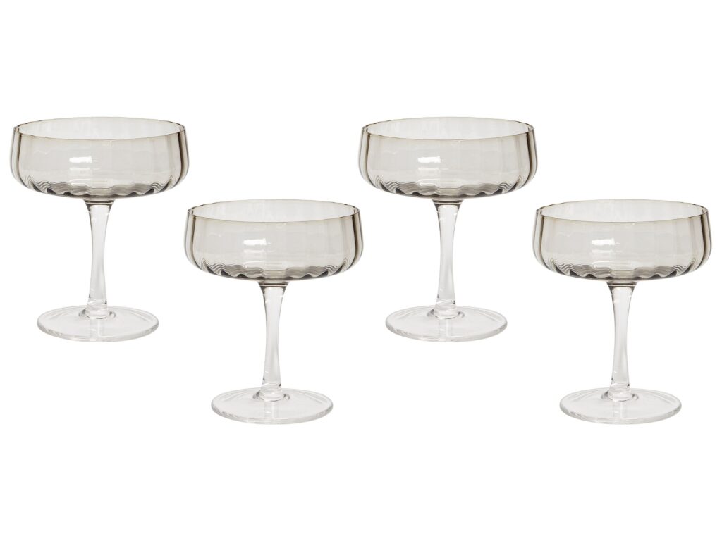 Zestaw 4 pucharków do szampana QUARTZ 170 ml Szary