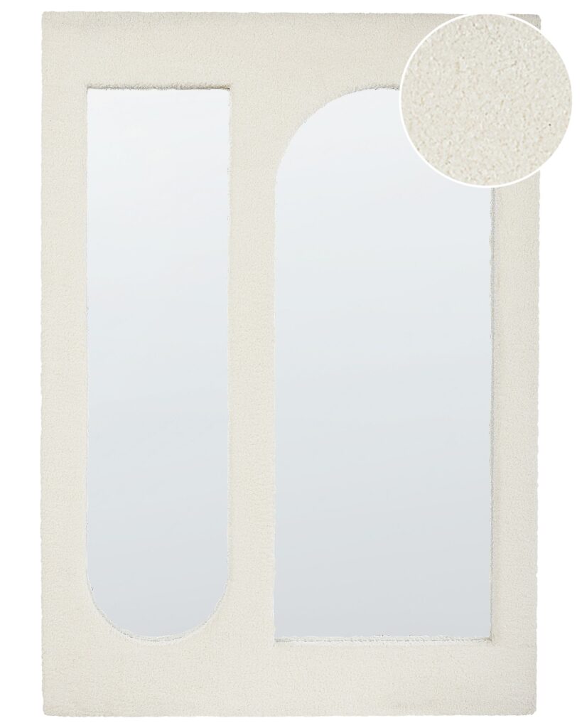 Lustro ścienne MARCIGNY 70 cm 100 cm Boucle Złamana biel