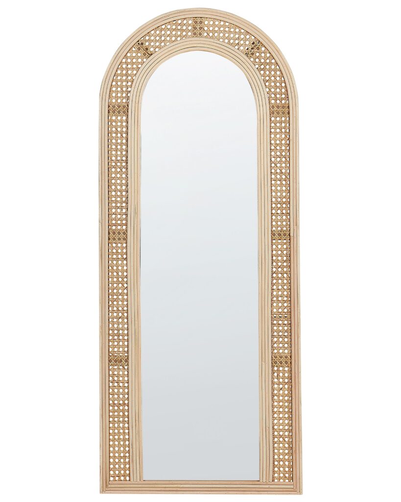 Lustro ścienne FRANEY 50 cm 120 cm Rattan Naturalny