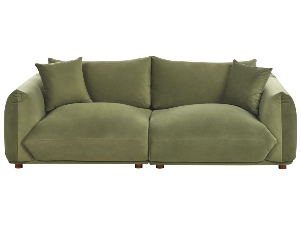 Sofa dla 3 osób LUVOS Welur Zielony