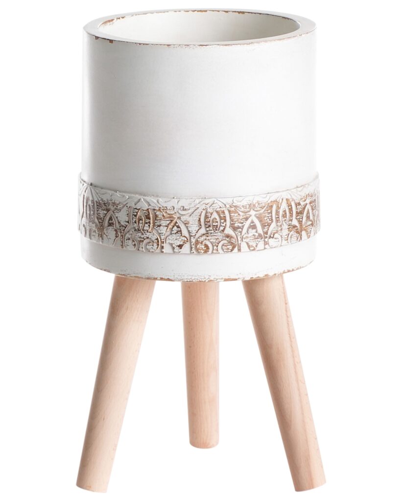 Doniczka na nóżkach SKIATOS 22 cm Złamana biel