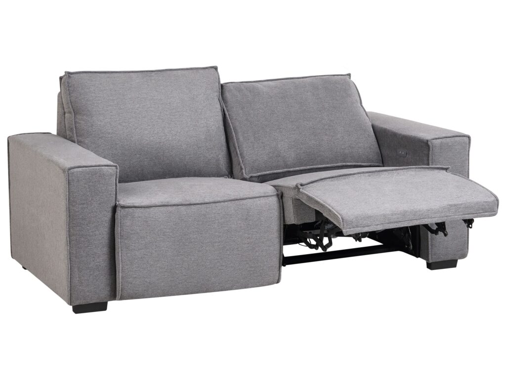 Sofa z elektryczną funkcją relaksu dla 2 osób NUKARI Szary