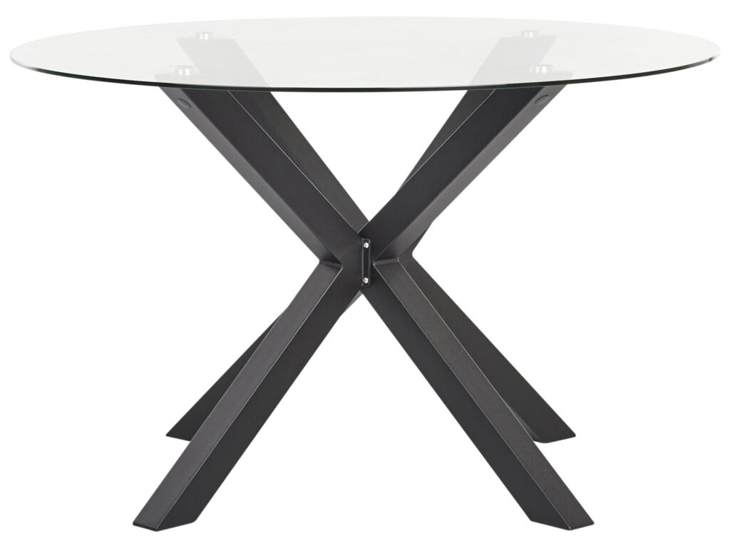 Stół ogrodowy MALETTO 120 cm 120 cm Szkło Czarny
