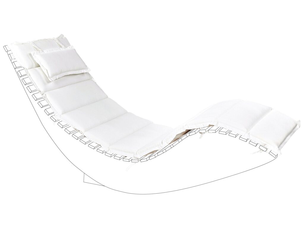 Poduszka na leżak ogrodowy BRESCIA 180 x 60 cm Złamana biel