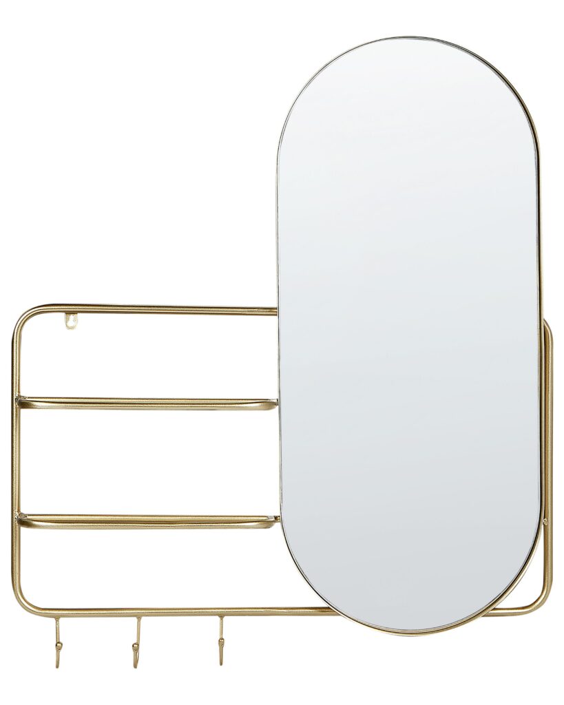 Lustro ścienne BRION 72 cm 80 cm Metal Złoty