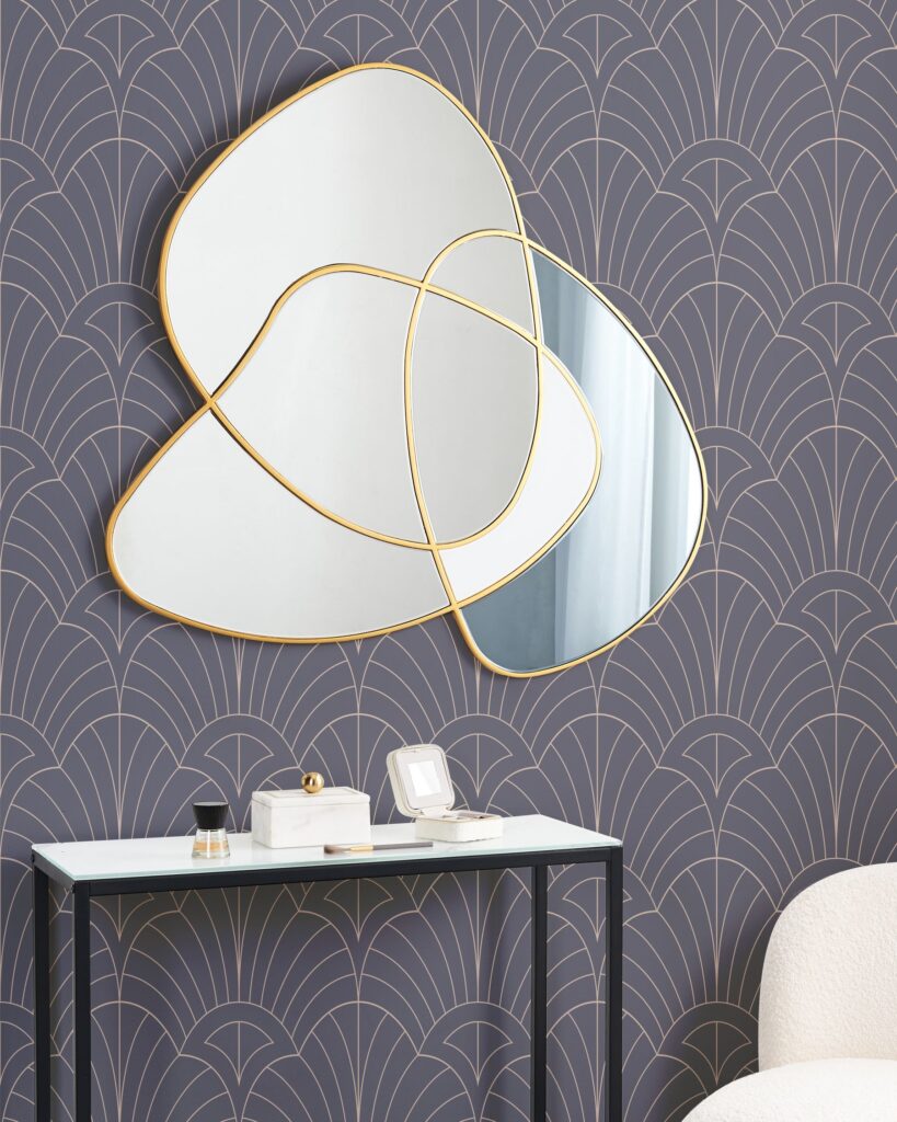 Lustro ścienne TAILLY 99 cm x 89 cm Złoty - obrazek 2