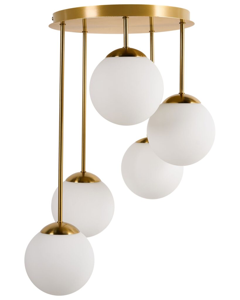 Lampa wisząca 5-punktowa RIANA Metal Mosiężny