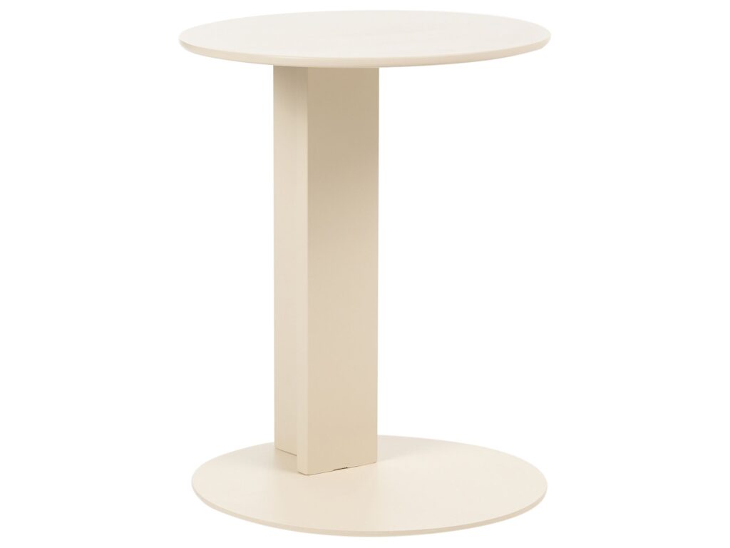 Stolik pomocniczy ogrodowy VANZAGO 40 cm 40 cm Metal Beżowy