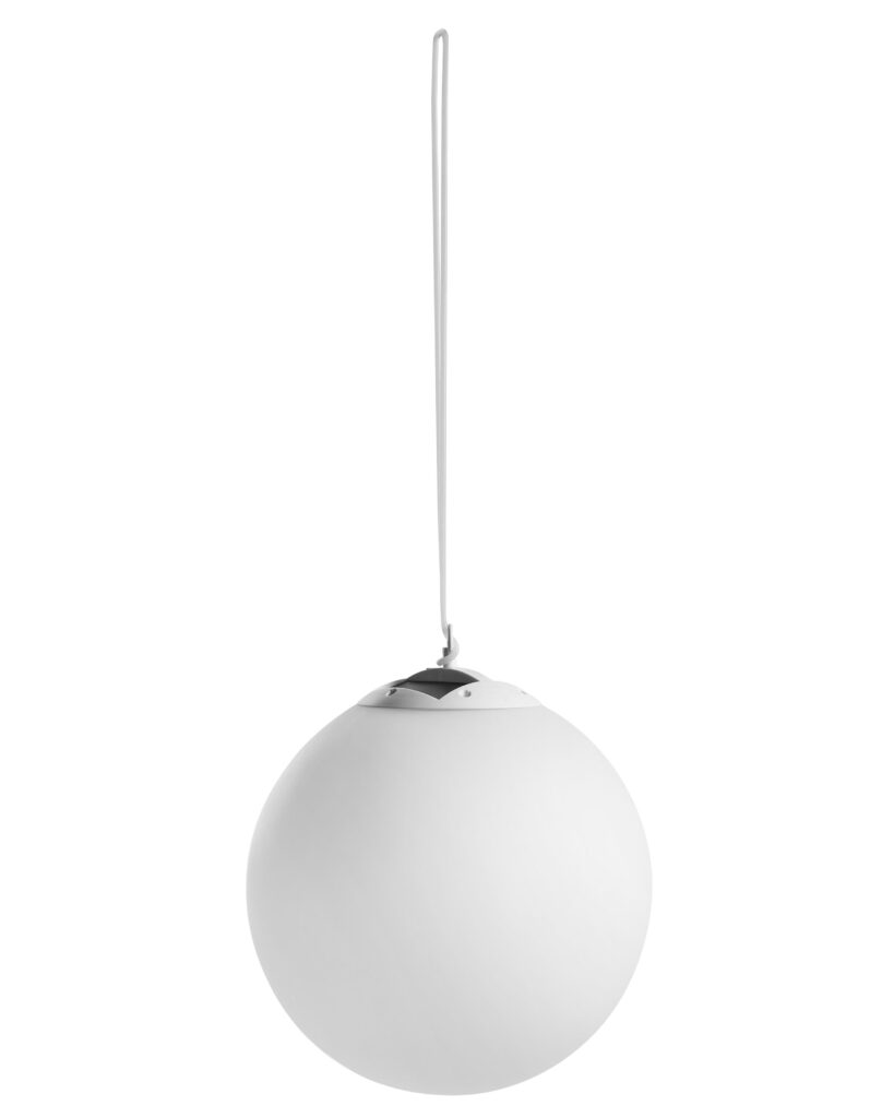 Lampa ogrodowa wisząca solarna LED BOSLEY Z pilotem Biały