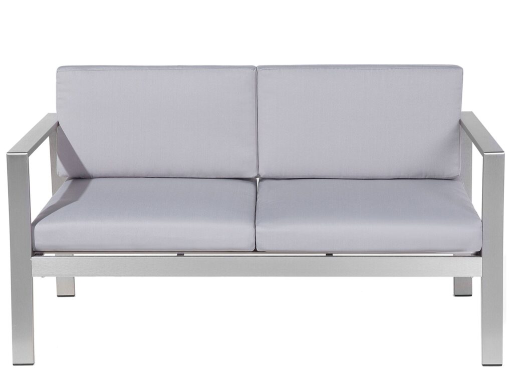 Sofa ogrodowa dla 2 osób SALERNO Metal Jasnoszary