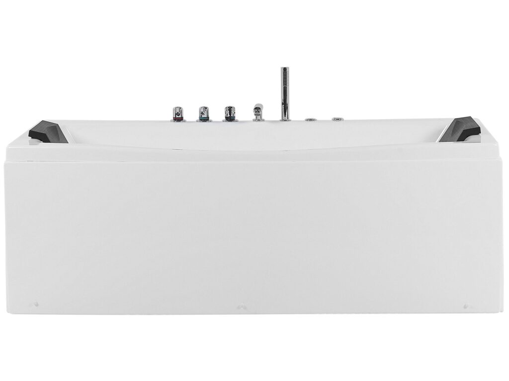 Wanna narożna z hydromasażem LED MOOR 173 x 81 cm Biały