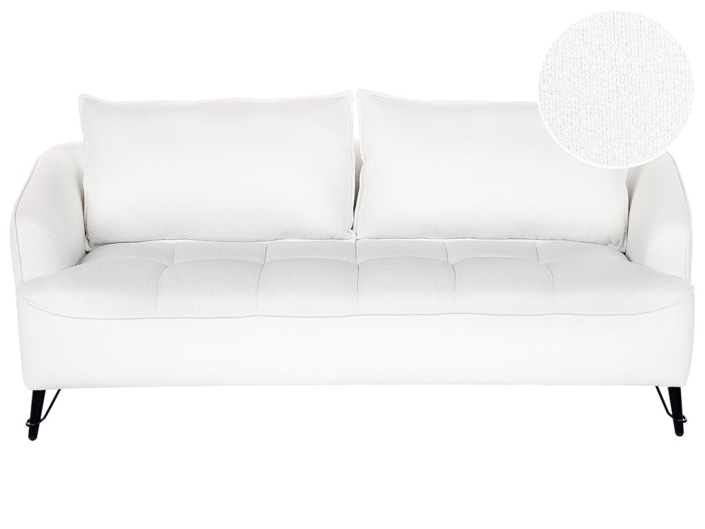Sofa dla 3 osób HOBRO Boucle Biały
