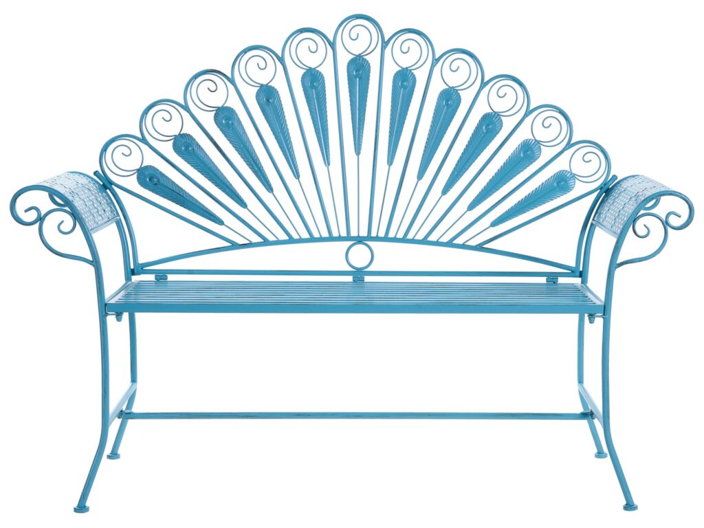 Ławka ogrodowa PAVIA 146 cm Metal Niebieski